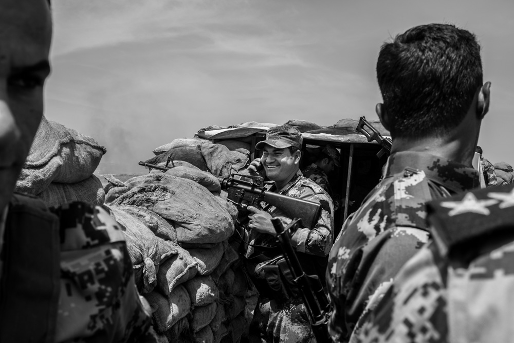 Peshmerga soldiers on the Gwer front line, southwestern Erbil, May 3, 2016. (Photo: Kurdistan24/Alexandre Afonso)